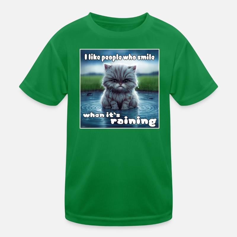 Cat in the rain Kids Functional T-Shirt