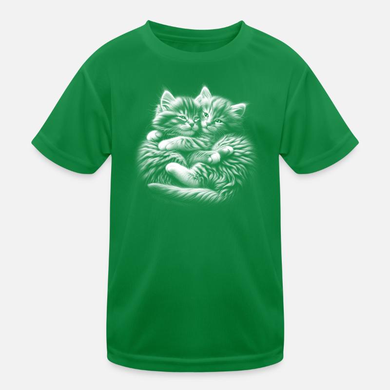 Deux chatons mignons et câlins T-shirt sport Enfant