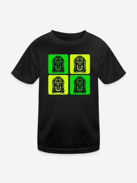 Style Jukebox rétro - T-shirt sport Enfant - noir - Devant