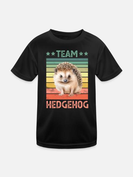Igel - Kinder Funktions-T-Shirt - Schwarz