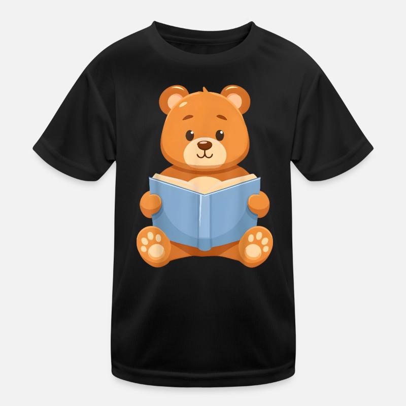 Teddybär lesen Kinder Funktions-T-Shirt