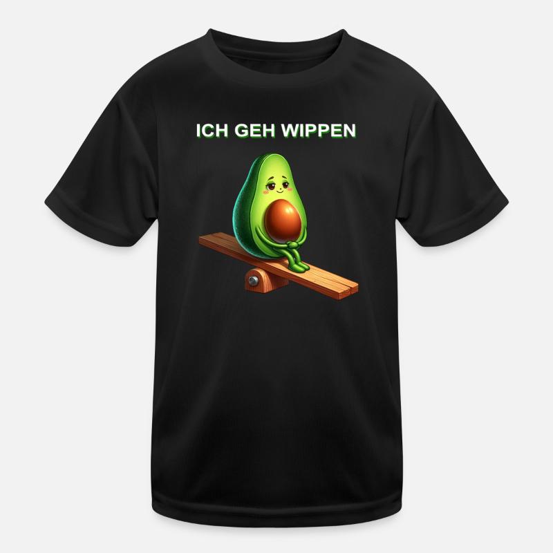 Avocado Wippe Comic süß vegan Spruch Kinder Funktions-T-Shirt