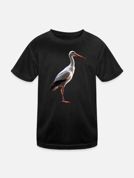 Stork Lover White Stork Giant Stork Storks Storks - Kids Functional T-Shirt - black - Front