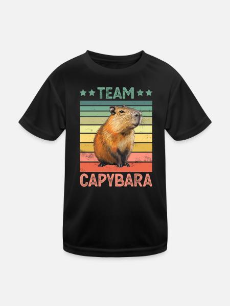 Capybara Wasserschwein - Kinder Funktions-T-Shirt - Schwarz