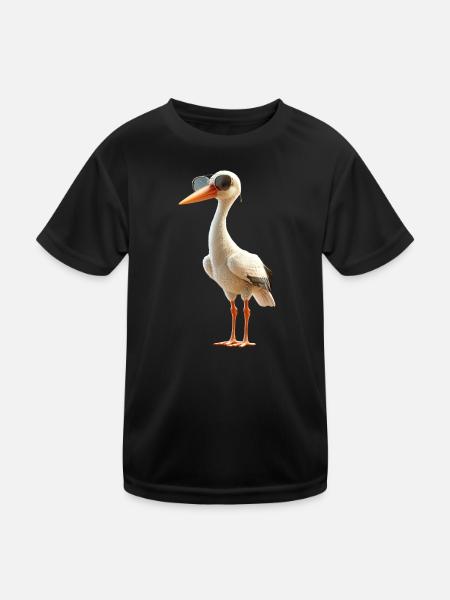 Stork Lover White Stork Giant Stork Storks Storks - Kids Functional T-Shirt - black - Front