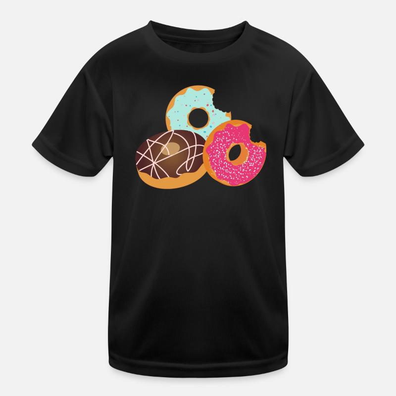 Donuts with Bite – Sweet Trio with Icing & Sprinkles Kids Functional T-Shirt
