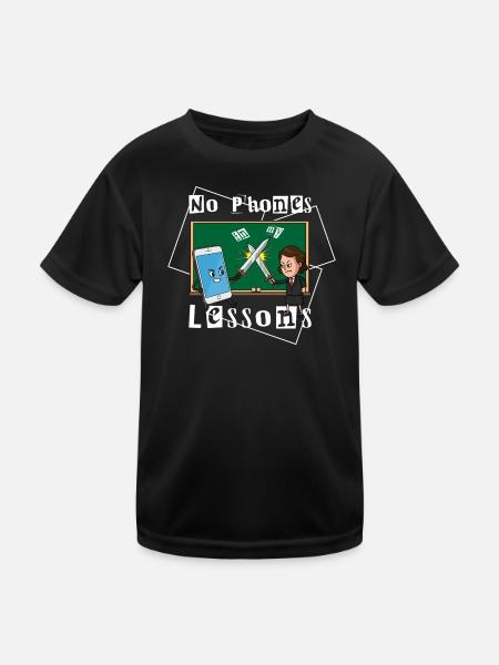 Pas de téléphone dans mes cours - T-shirt sport Enfant - noir - Devant