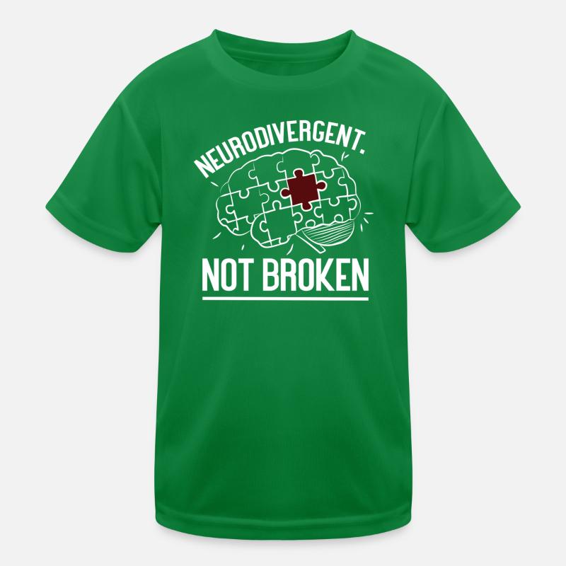 Neurodivergent Not Broken – Strong Mind Statement Kids Functional T-Shirt