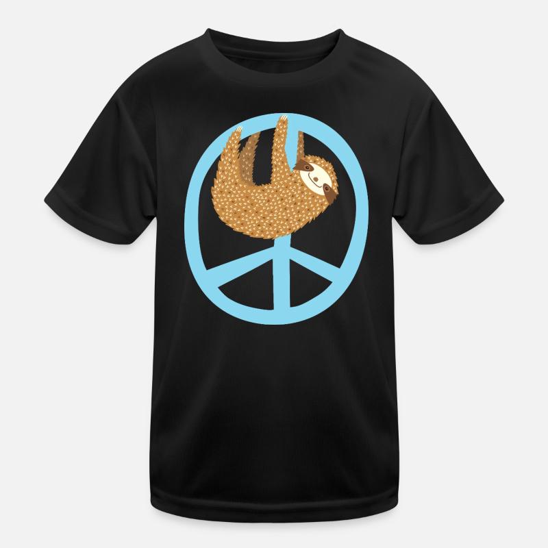 Faultier Peacezeichen Kinder Funktions-T-Shirt