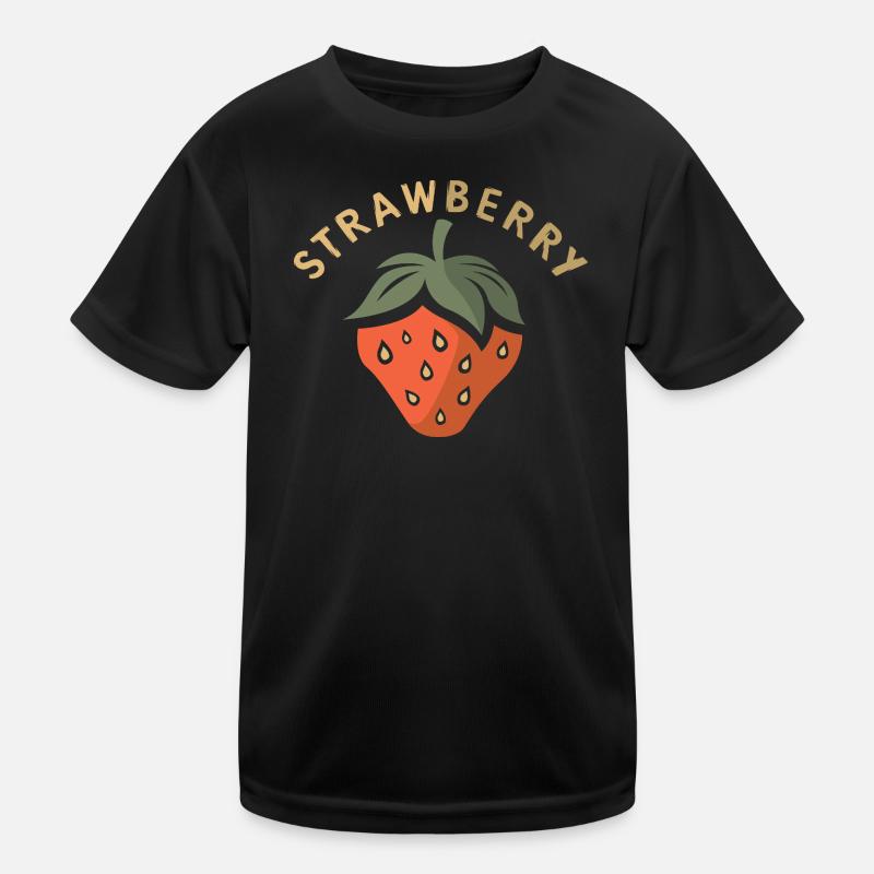 Strawberry Logo Icon - Fruits in Comic Style Kids Functional T-Shirt