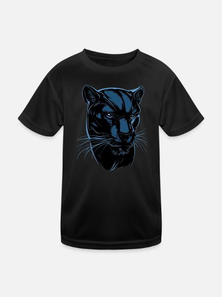 Panther Leopard Raubkatze Süße Großkatze Panter - Kinder Funktions-T-Shirt - Schwarz