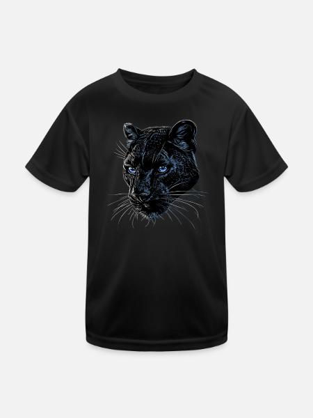 Panther Leopard Raubkatze Süße Großkatze Panter - Kinder Funktions-T-Shirt - Schwarz