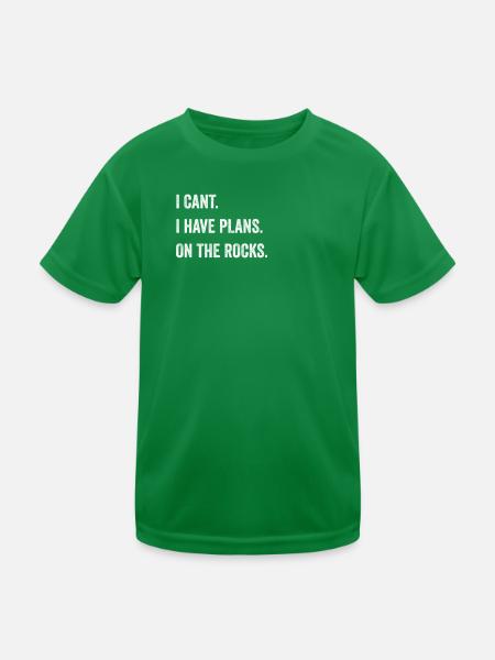 Lustiger Spruch felsklettern bouldern vintage logo - Kinder Funktions-T-Shirt - Kelly Green - Vorne