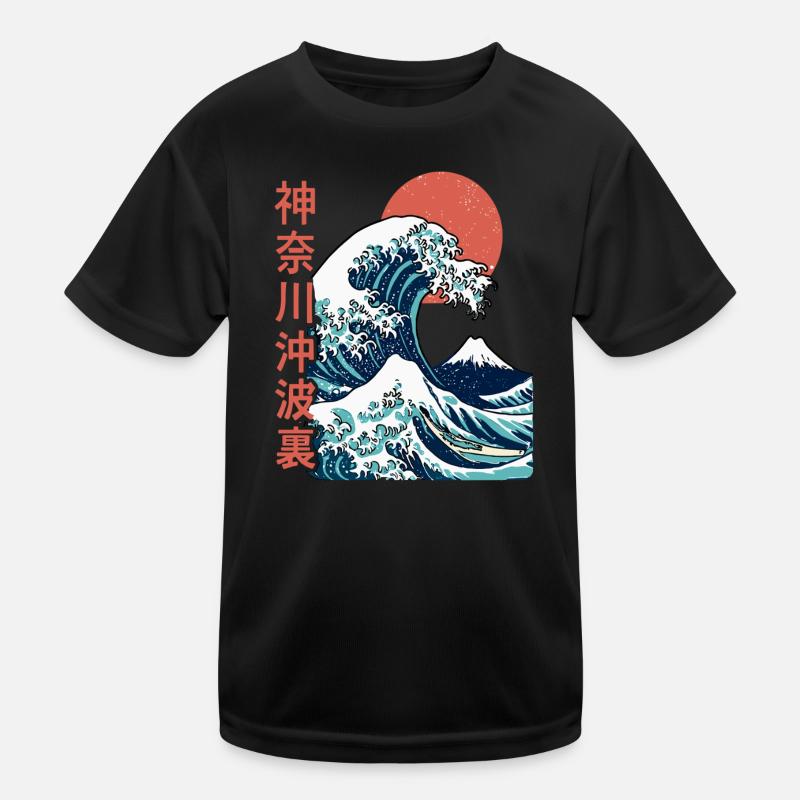 La grosse vague au large de Kanagawa T-shirt sport Enfant