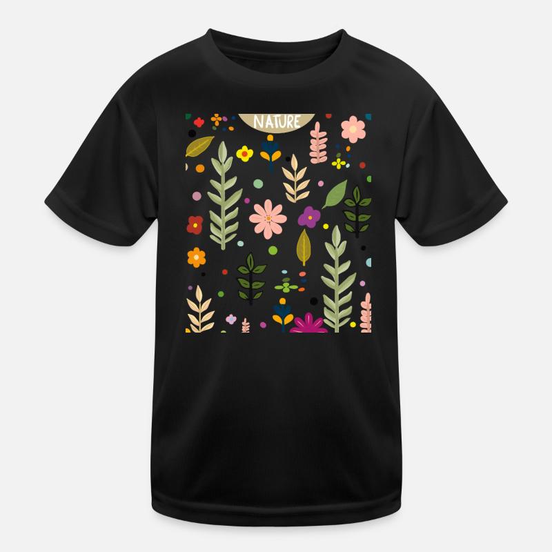 Bright natural floral pattern Kids Functional T-Shirt