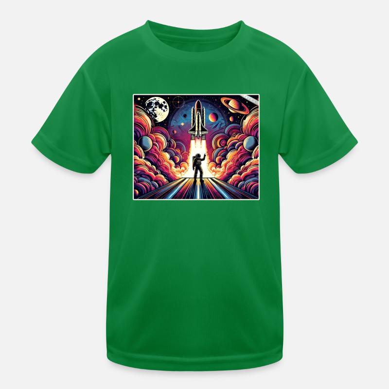 Astronaut Space Mission Design Kids Functional T-Shirt