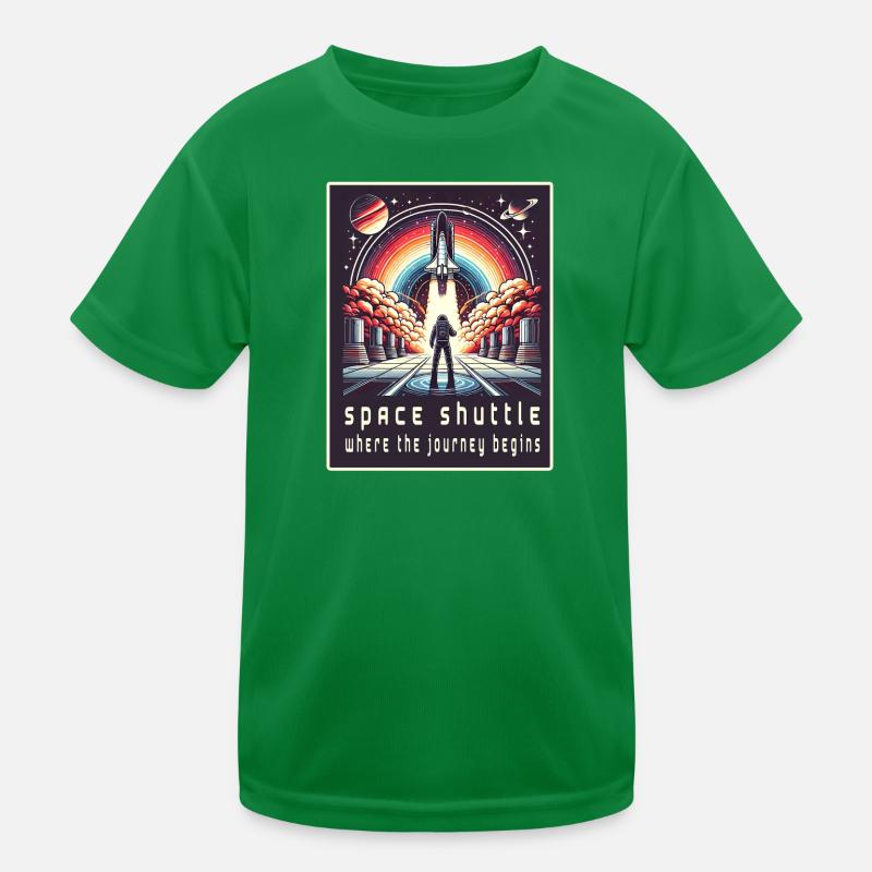 Space Shuttle - The Journey Begins Kids Functional T-Shirt