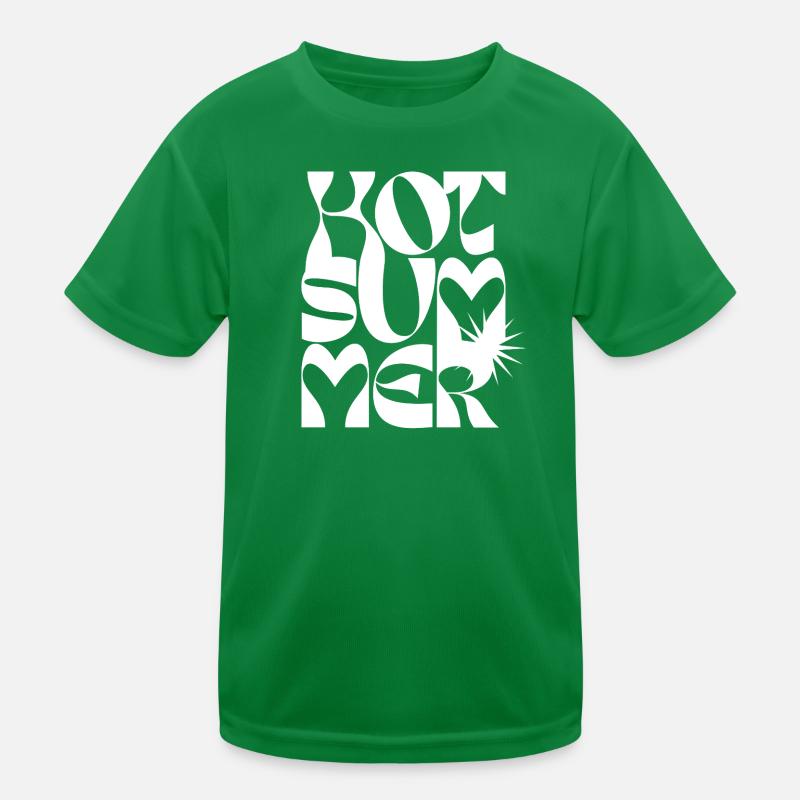 Bold Summer Heart Typography Design Kids Functional T-Shirt