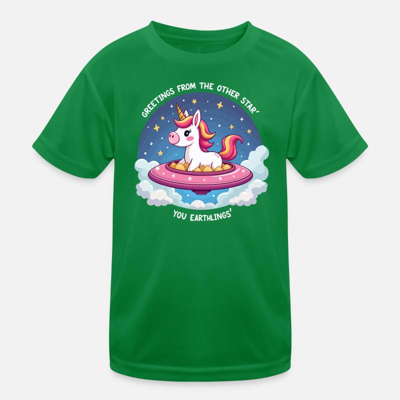 Unicorn from space Kids Functional T-Shirt