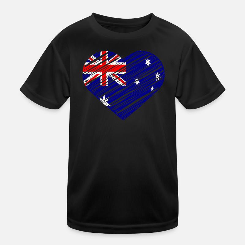 Conception de coeur de drapeau australien T-shirt sport Enfant