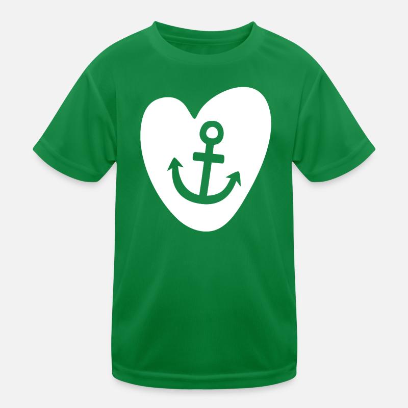 Herz Anker Hamburg Liebe Comic Seefahrer maritim Kinder Funktions-T-Shirt
