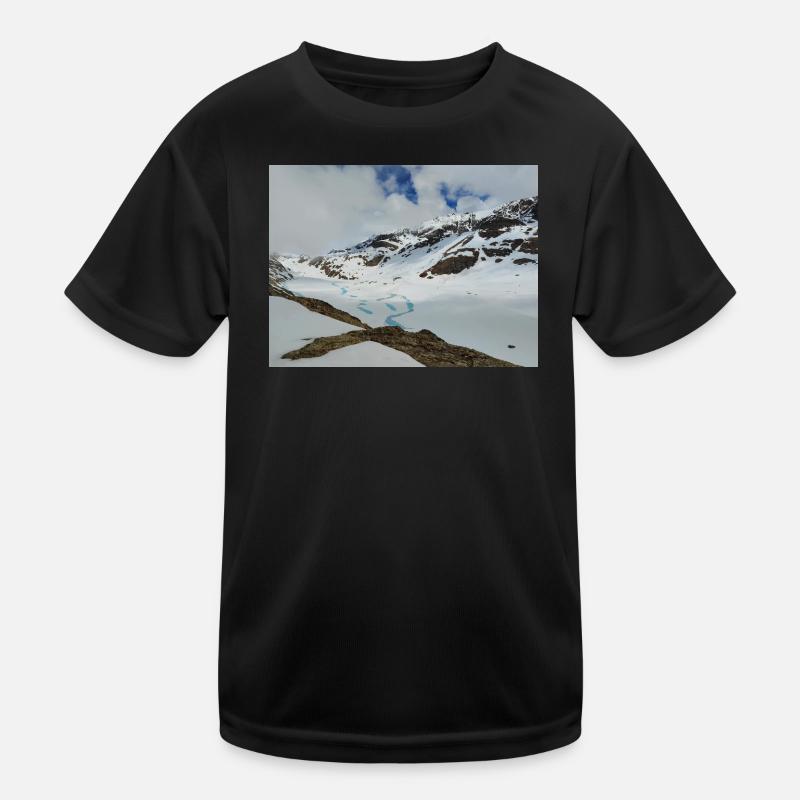 Paysage alpin lac glacé turquoise T-shirt sport Enfant