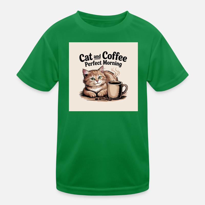 Le chat et le café sont une matinée parfaite T-shirt sport Enfant