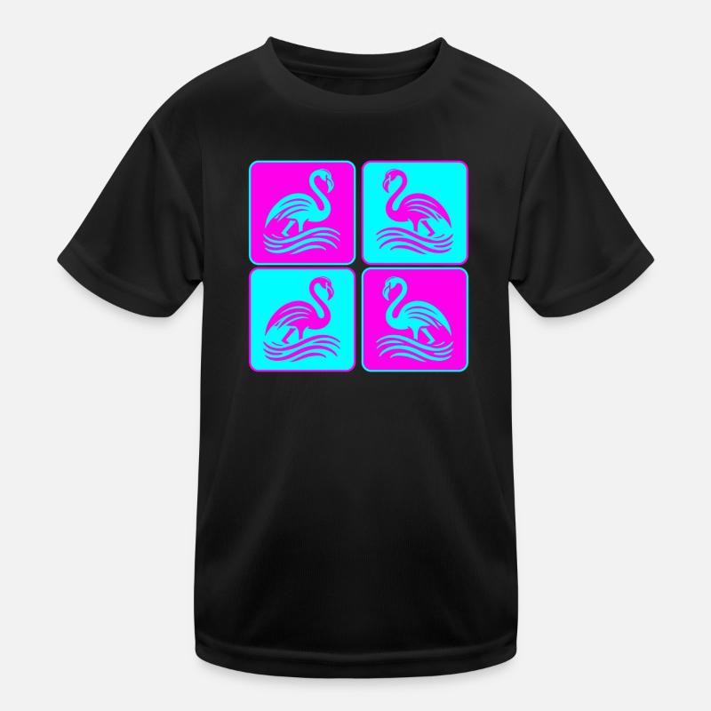 Flamingo Wellen Pop Art Kinder Funktions-T-Shirt