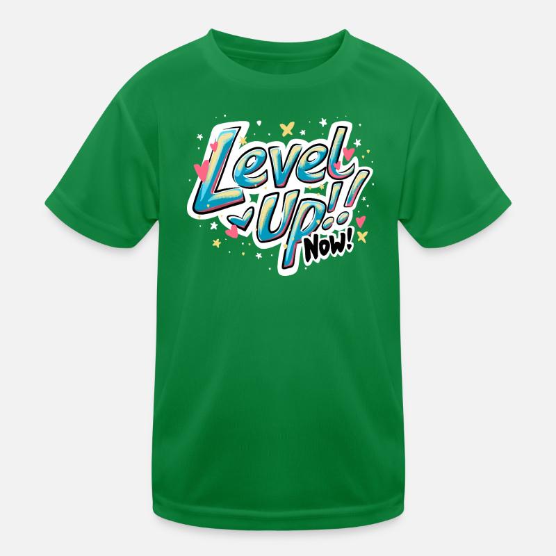 Vibrant Inspirant 'Level up now !' Conception du devis T-shirt sport Enfant