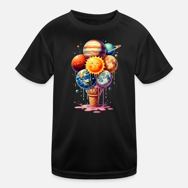 Cream Planet Waffle Système solaire de crème glacée T-shirt sport Enfant
