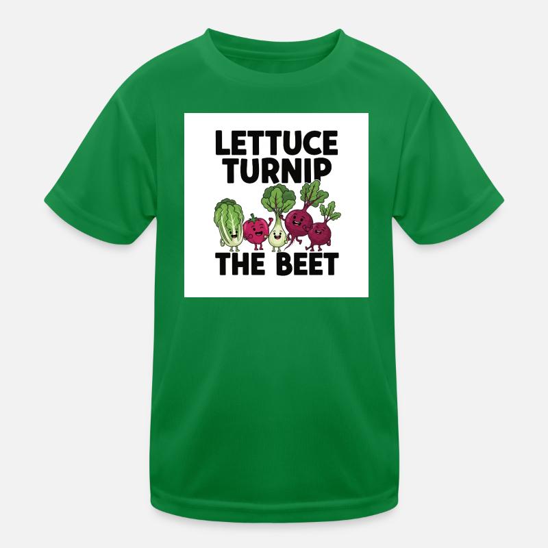 "Lettuce Turnip The Beet" Wortspiel Gemüse-Design Kinder Funktions-T-Shirt