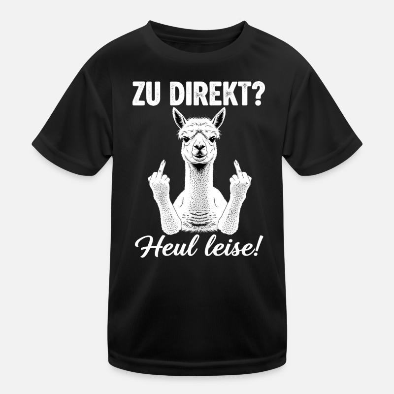 Direkte Alpaka-Ansage - Kinder Funktions-T-Shirt - Schwarz