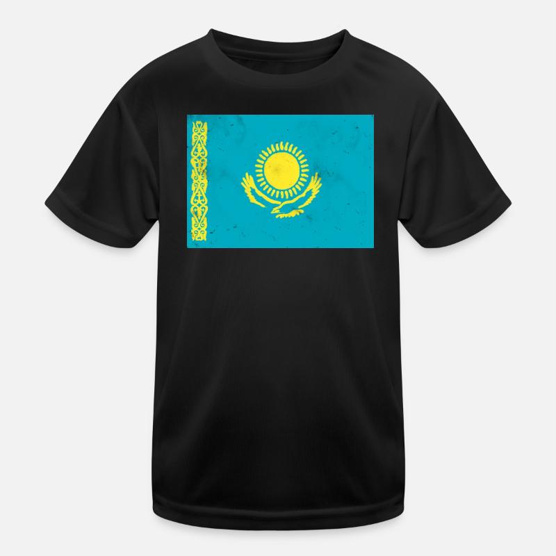 Flagge von Kasachstan Kinder Funktions-T-Shirt