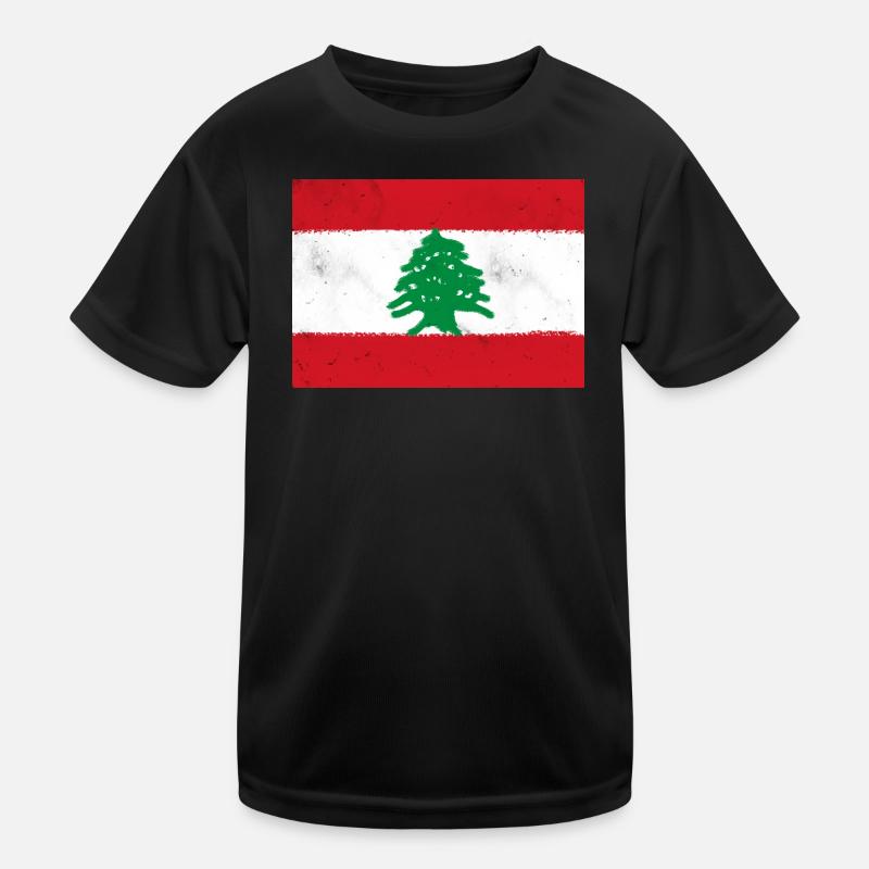 Flagge des Libanon Kinder Funktions-T-Shirt