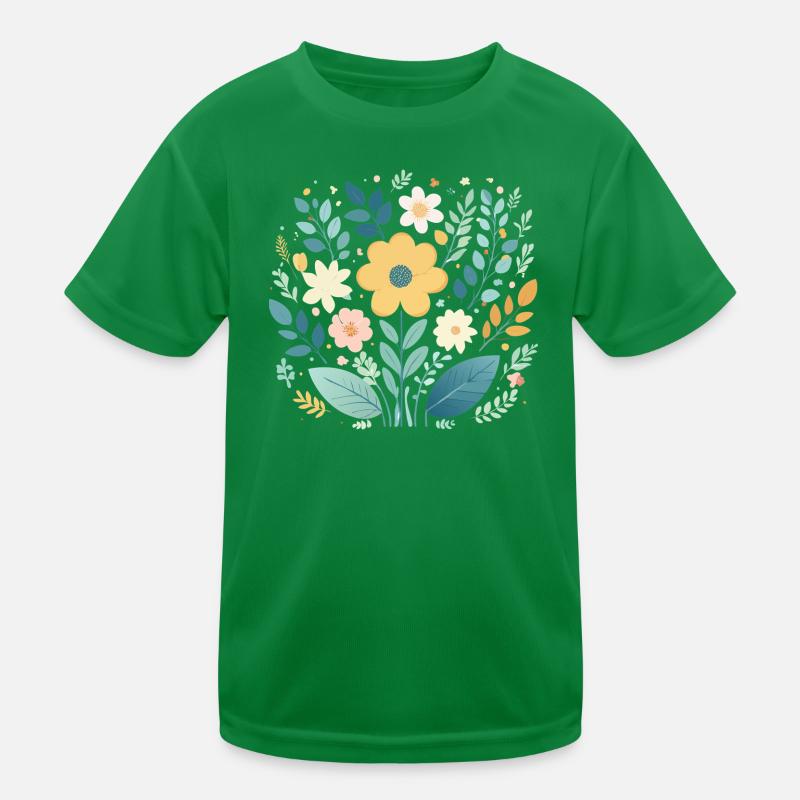 Sanfte pastellfarbene Blumenblüte - Boho Botanical Kinder Funktions-T-Shirt