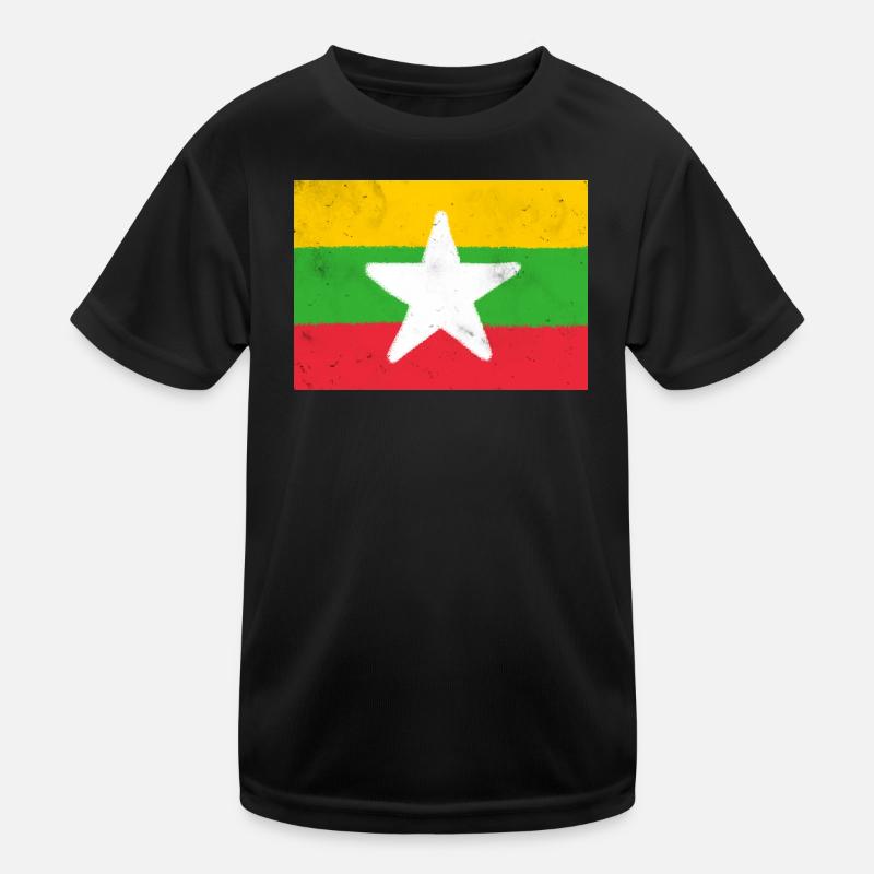 Flagge von Myanmar Kinder Funktions-T-Shirt