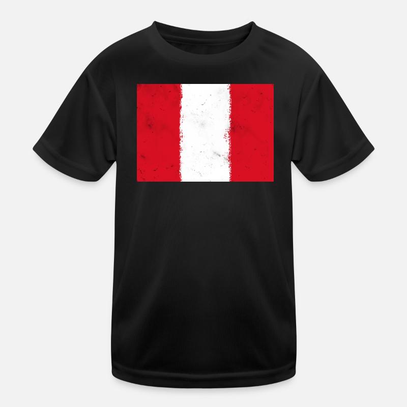 Flagge von Peru Kinder Funktions-T-Shirt