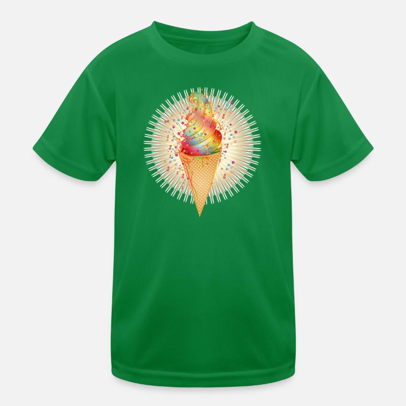 Fröhliches Softeis-Motiv mit Regenbogenfarben Kinder Funktions-T-Shirt