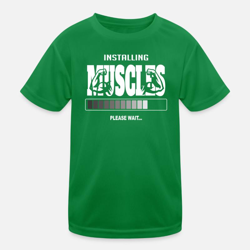 Installing Muscles – Funny Gym Workout Kids Functional T-Shirt