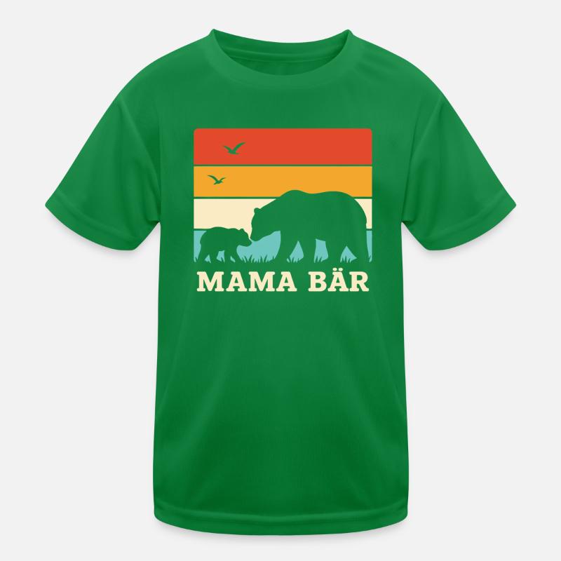 Mama Bear Retro Stripes Vintage Mère et Bébé T-shirt sport Enfant