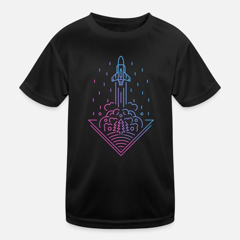 Retro Rocket Kinder Funktions-T-Shirt