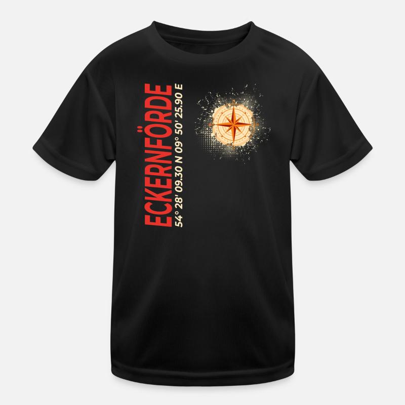 Eckernförde - Kinder Funktions-T-Shirt - Schwarz