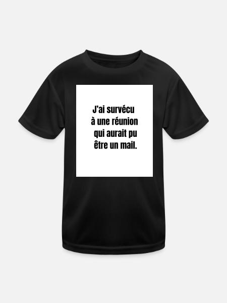 Réunion inutile – Humour de bureau - T-shirt sport Enfant - noir
