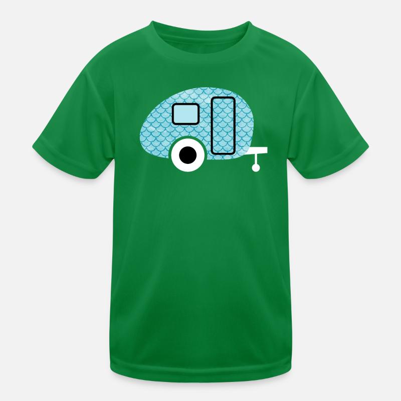 Caravan Fish Camping Caravan Shed Pattern Kids Functional T-Shirt