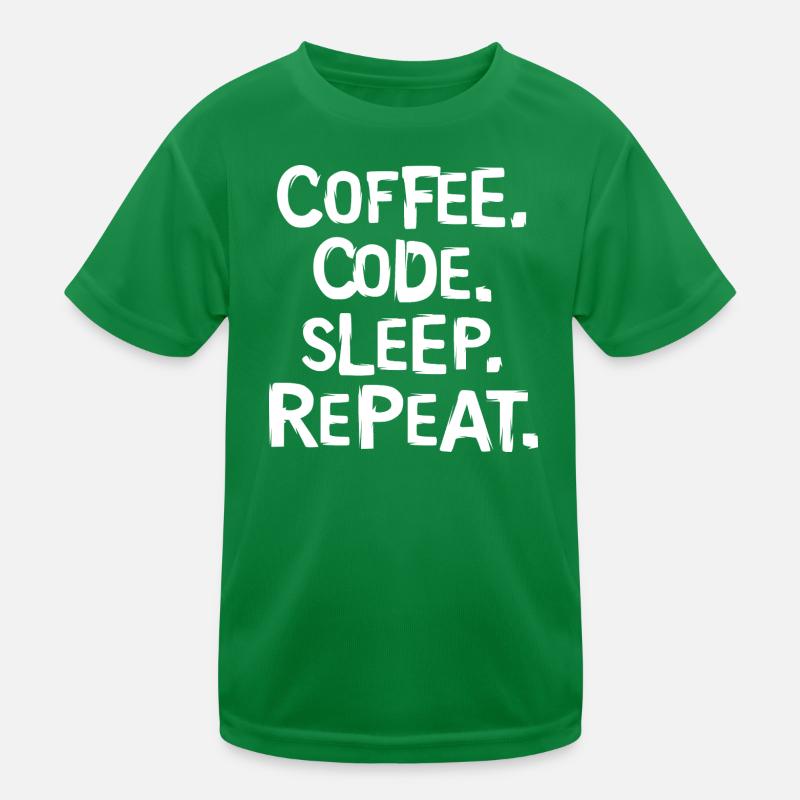 Coffee Code Sleep - Répéter le travail du programmeur T-shirt sport Enfant