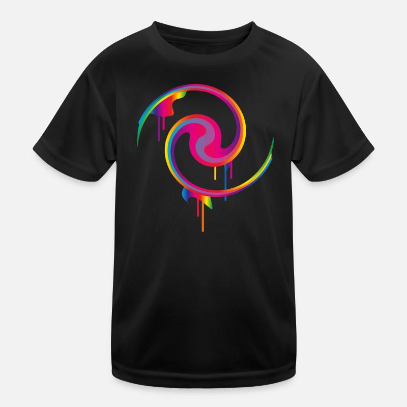 Tourbillon de peinture graffiti coloré avec effet de goutte T-shirt sport Enfant