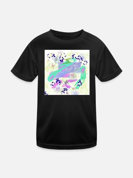 fantasie flower blumen - Kinder Funktions-T-Shirt - Schwarz