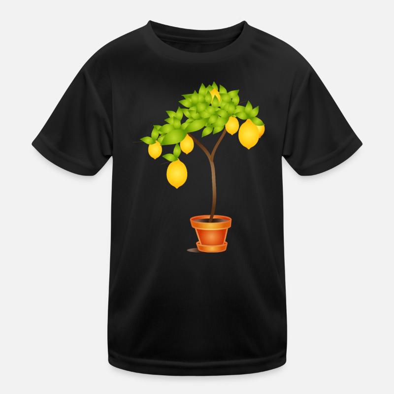 Mediterranean lemon tree motif in pot Kids Functional T-Shirt