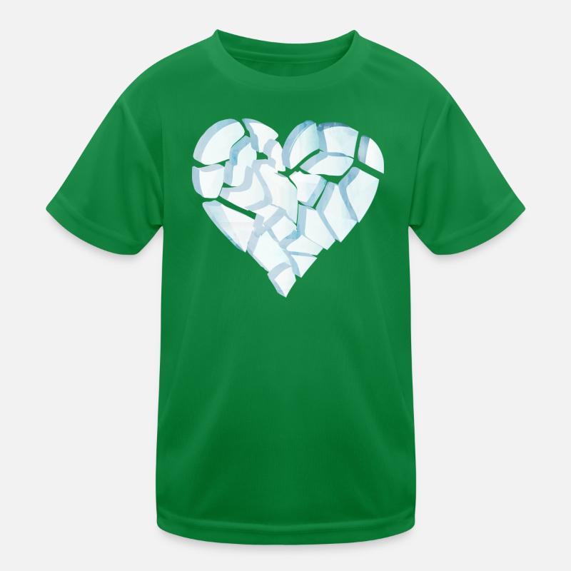 Gebrochenes Herz aus Eis – zerbrochene Herz Form Kinder Funktions-T-Shirt