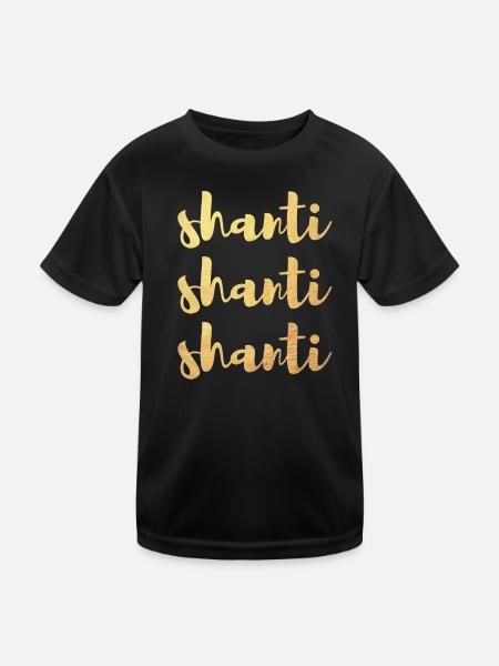 Gold Shanti Meditation Namaste Yoga Handschrift om - Kinder Funktions-T-Shirt - Schwarz - Vorne